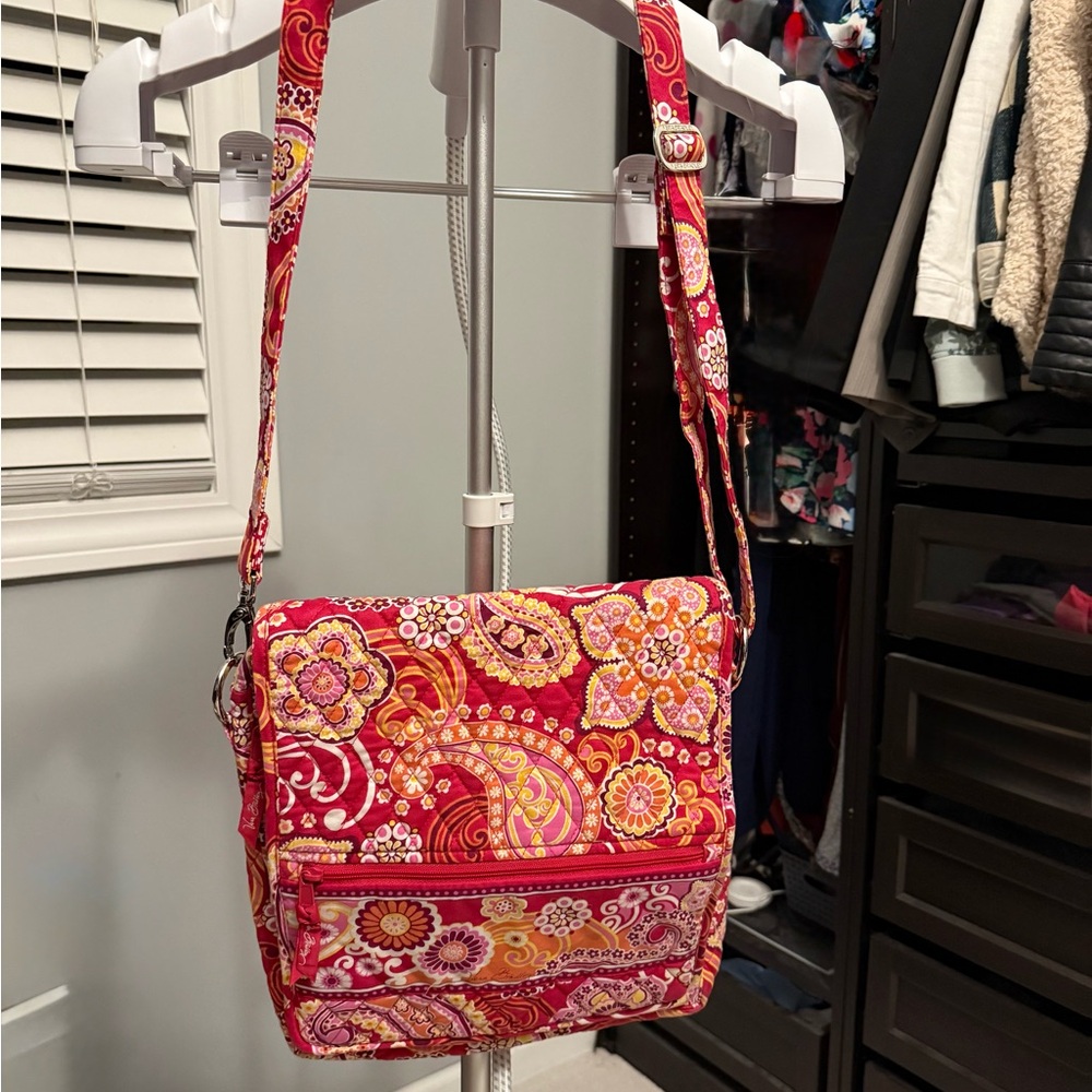 Vera Bradley Red and Yellow Floral Crossbody Bag